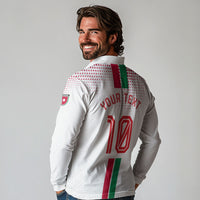 Personalized Jordan Football Long Sleeve Polo Shirt The Chivalrous Ones Oryx Mascot Patriotic Halftone Dot