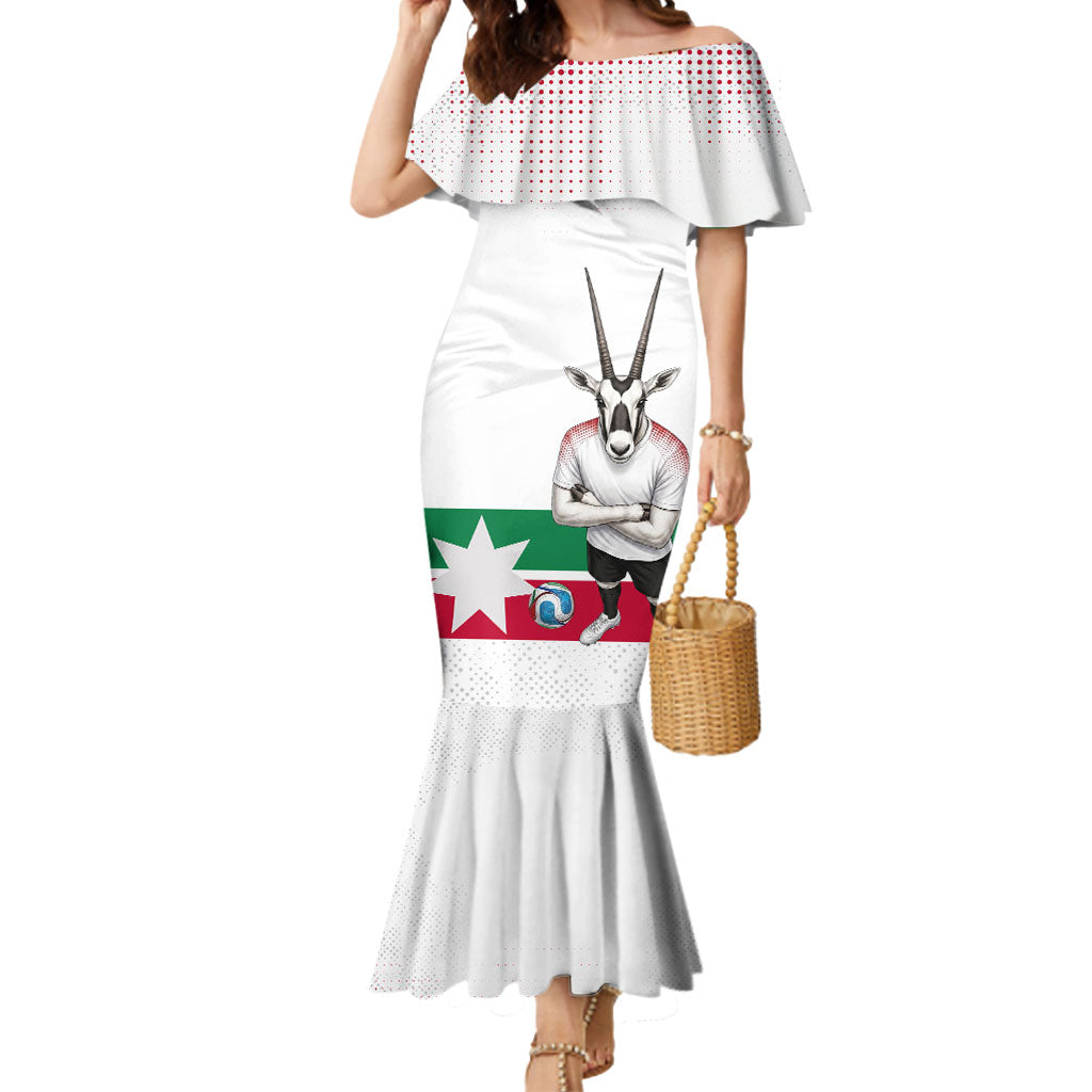 Jordan Football Mermaid Dress The Chivalrous Ones Oryx Mascot Patriotic Halftone Dot