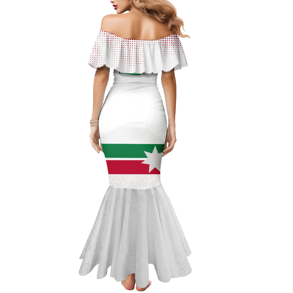 Jordan Football Mermaid Dress The Chivalrous Ones Oryx Mascot Patriotic Halftone Dot