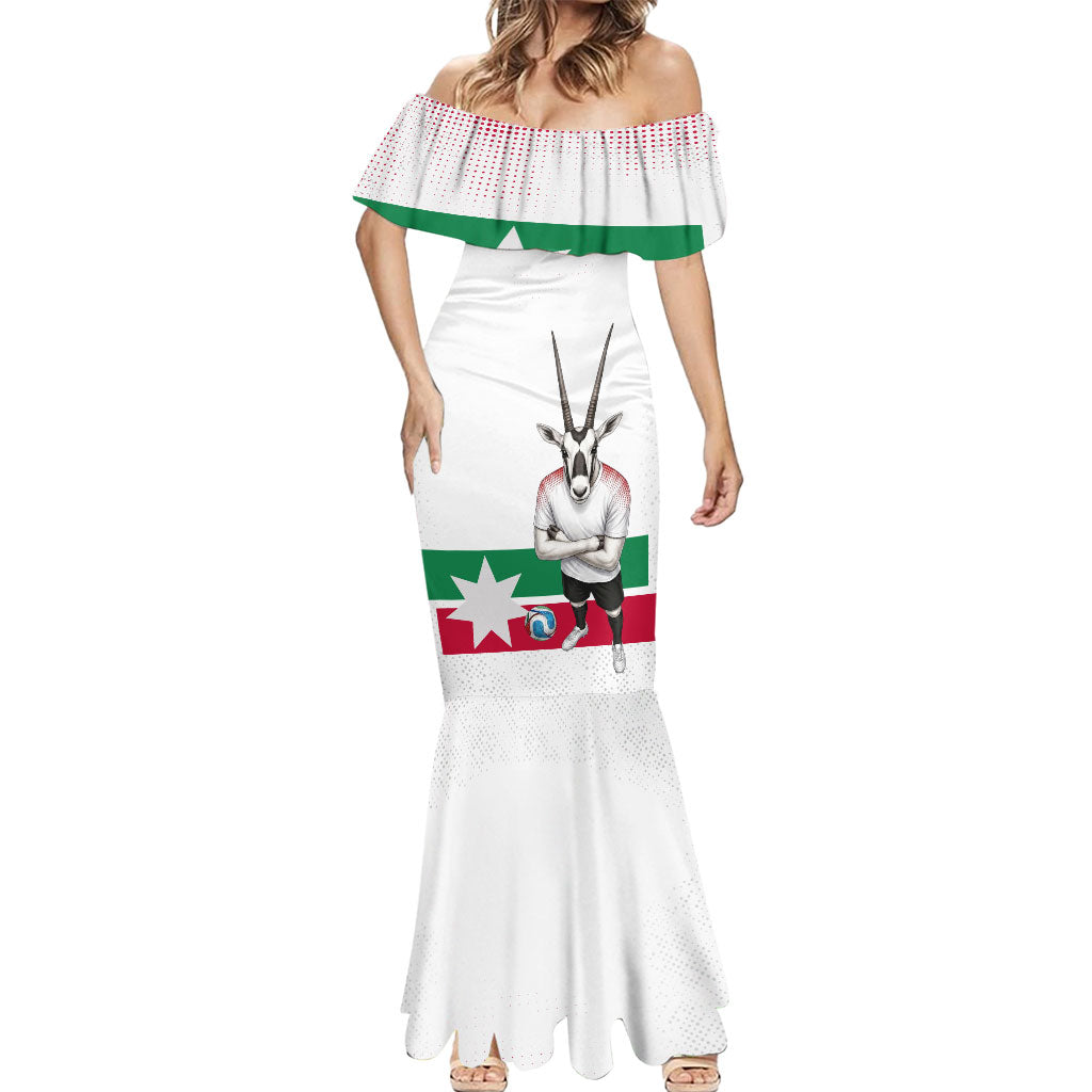 Jordan Football Mermaid Dress The Chivalrous Ones Oryx Mascot Patriotic Halftone Dot