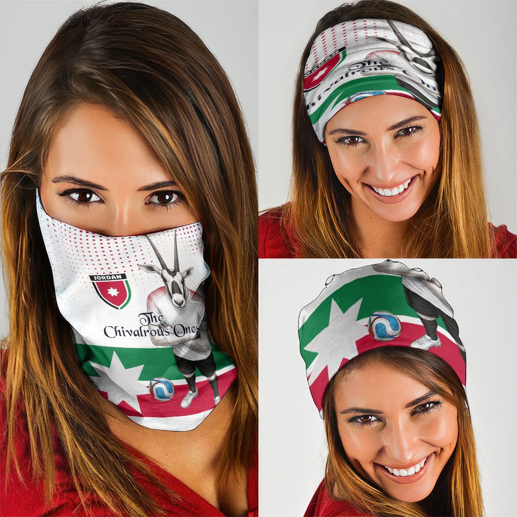 Jordan Football Neck Gaiter The Chivalrous Ones Oryx Mascot Patriotic Halftone Dot