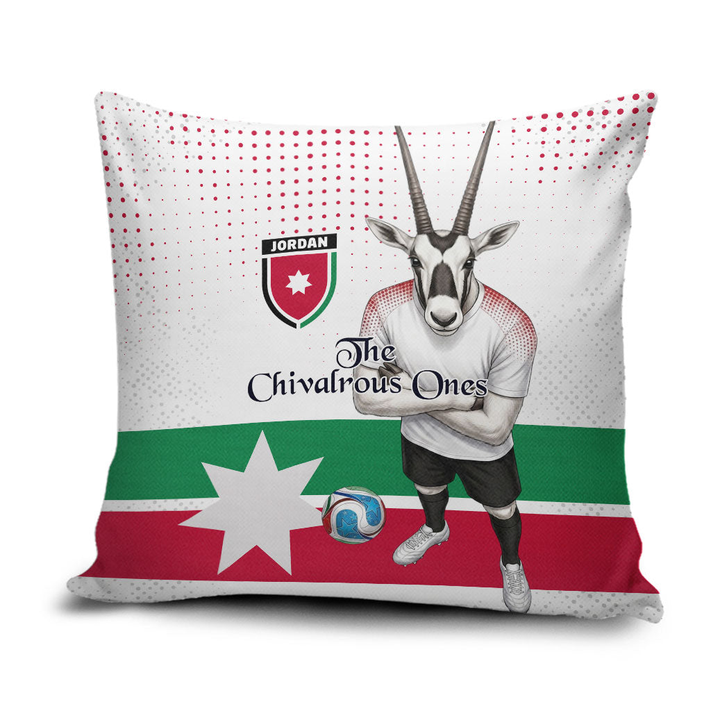Jordan Football Pillow Cover The Chivalrous Ones Oryx Mascot Patriotic Halftone Dot