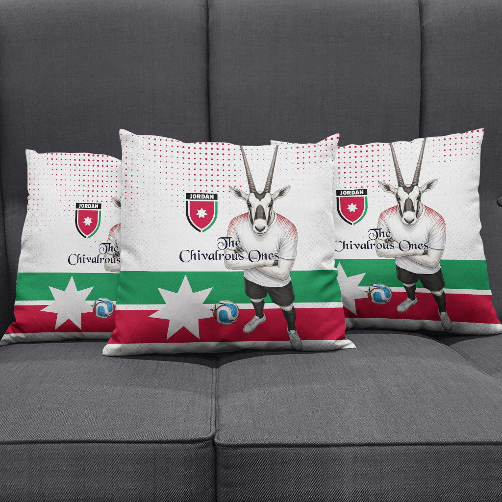 Jordan Football Pillow Cover The Chivalrous Ones Oryx Mascot Patriotic Halftone Dot