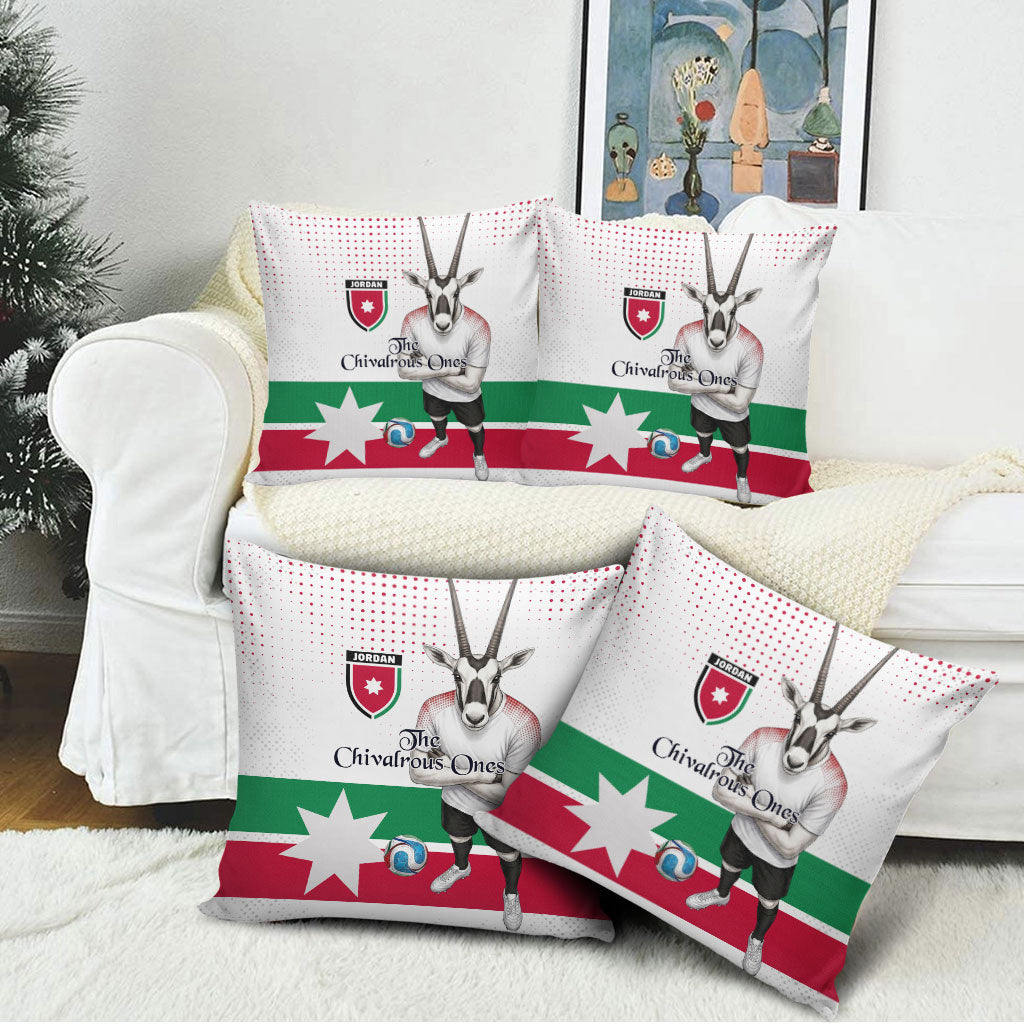 Jordan Football Pillow Cover The Chivalrous Ones Oryx Mascot Patriotic Halftone Dot