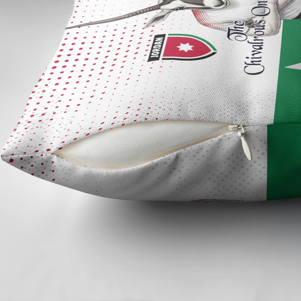 Jordan Football Pillow Cover The Chivalrous Ones Oryx Mascot Patriotic Halftone Dot