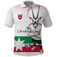 Personalized Jordan Football Polo Shirt The Chivalrous Ones Oryx Mascot Patriotic Halftone Dot