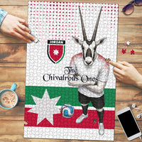 Jordan Football Puzzle The Chivalrous Ones Oryx Mascot Patriotic Halftone Dot