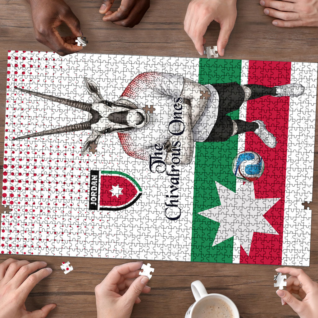Jordan Football Puzzle The Chivalrous Ones Oryx Mascot Patriotic Halftone Dot