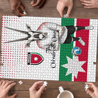 Jordan Football Puzzle The Chivalrous Ones Oryx Mascot Patriotic Halftone Dot