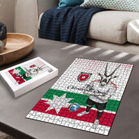 Jordan Football Puzzle The Chivalrous Ones Oryx Mascot Patriotic Halftone Dot