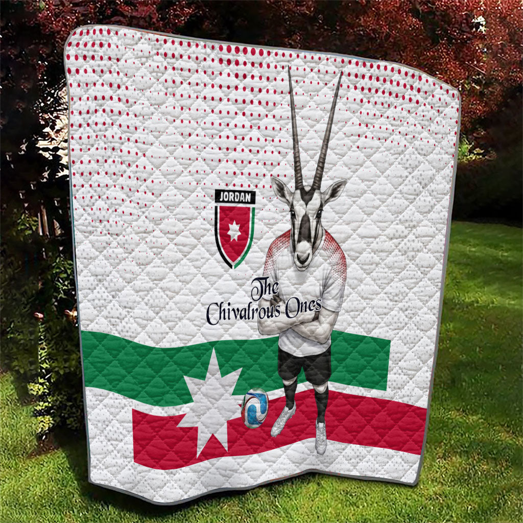 Jordan Football Quilt The Chivalrous Ones Oryx Mascot Patriotic Halftone Dot
