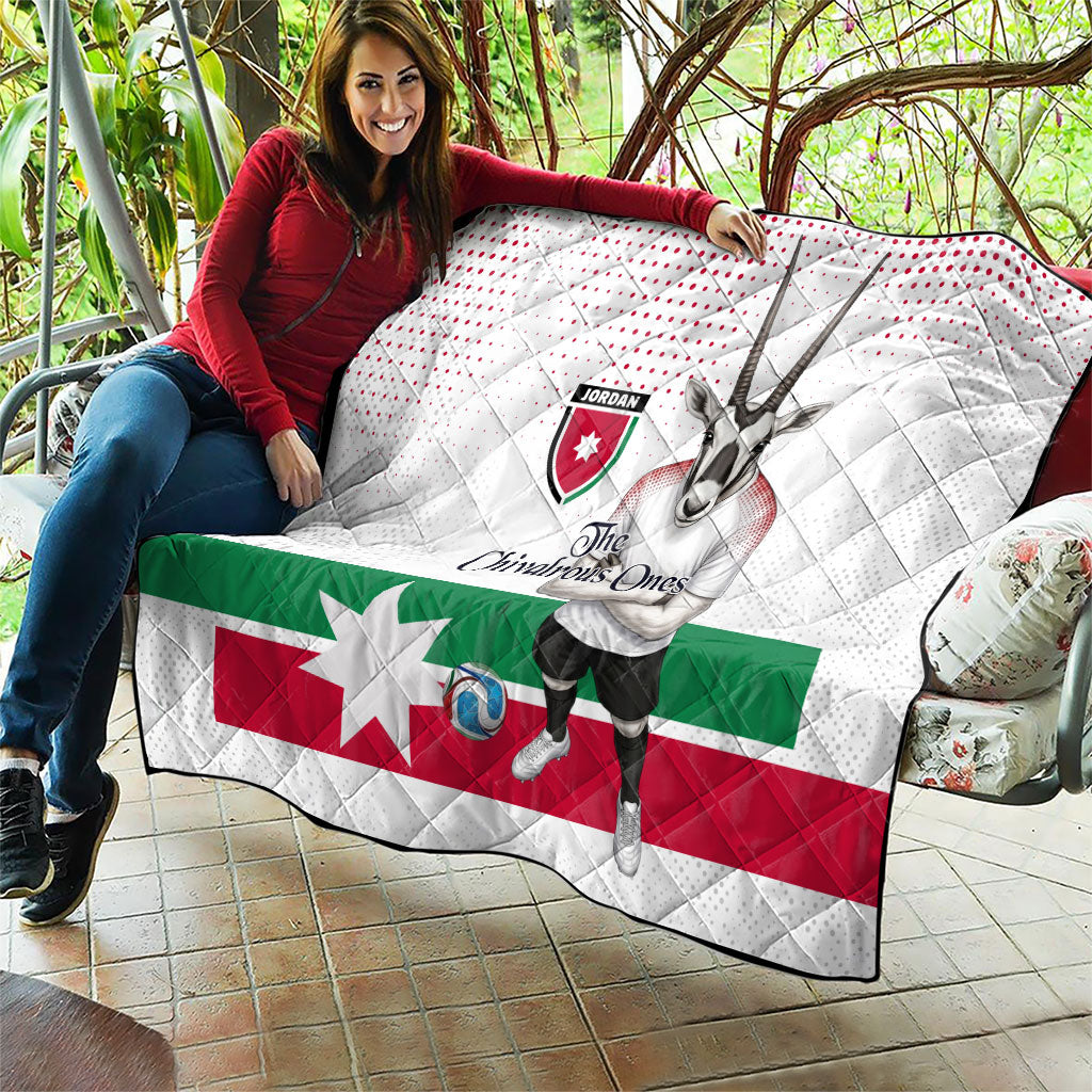 Jordan Football Quilt The Chivalrous Ones Oryx Mascot Patriotic Halftone Dot