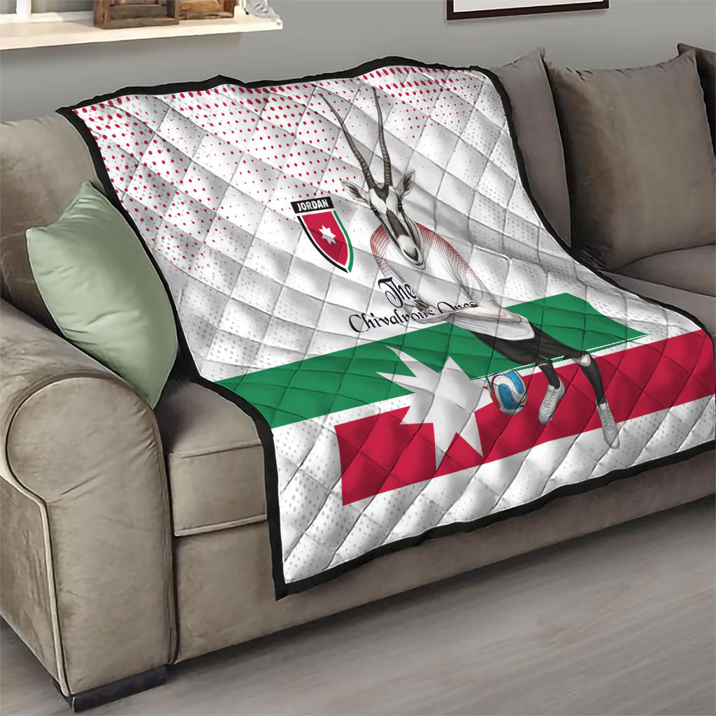 Jordan Football Quilt The Chivalrous Ones Oryx Mascot Patriotic Halftone Dot