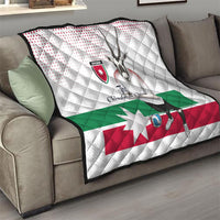 Jordan Football Quilt The Chivalrous Ones Oryx Mascot Patriotic Halftone Dot