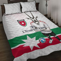 Jordan Football Quilt Bed Set The Chivalrous Ones Oryx Mascot Patriotic Halftone Dot