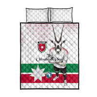 Jordan Football Quilt Bed Set The Chivalrous Ones Oryx Mascot Patriotic Halftone Dot