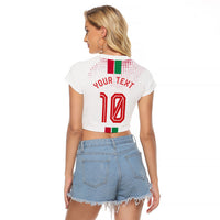 Personalized Jordan Football Raglan Cropped T Shirt The Chivalrous Ones Oryx Mascot Patriotic Halftone Dot