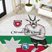 Jordan Football Round Carpet The Chivalrous Ones Oryx Mascot Patriotic Halftone Dot