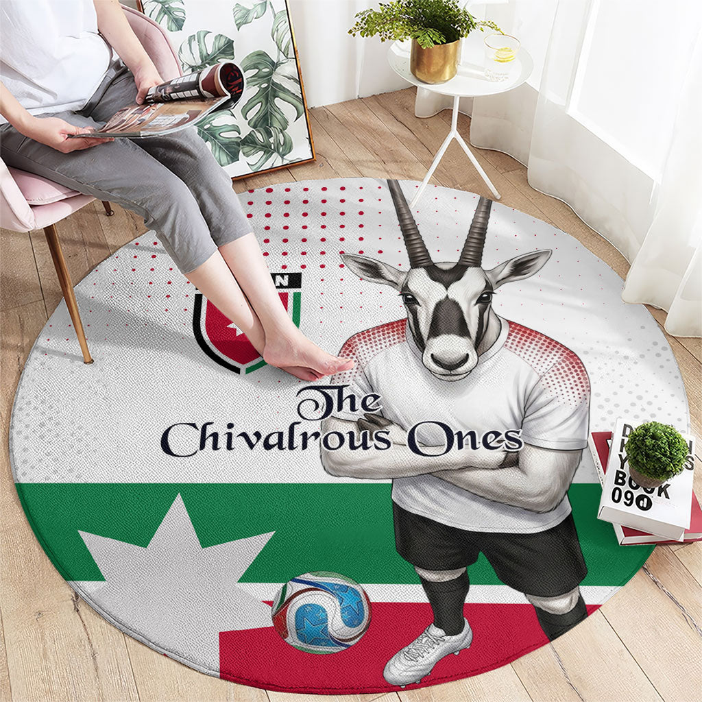 Jordan Football Round Carpet The Chivalrous Ones Oryx Mascot Patriotic Halftone Dot
