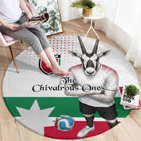 Jordan Football Round Carpet The Chivalrous Ones Oryx Mascot Patriotic Halftone Dot
