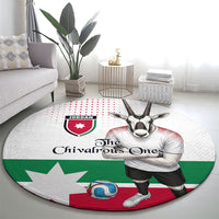 Jordan Football Round Carpet The Chivalrous Ones Oryx Mascot Patriotic Halftone Dot