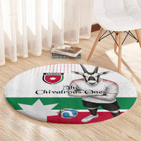 Jordan Football Round Carpet The Chivalrous Ones Oryx Mascot Patriotic Halftone Dot