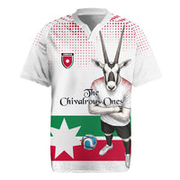 Personalized Jordan Football Rugby Jersey The Chivalrous Ones Oryx Mascot Patriotic Halftone Dot