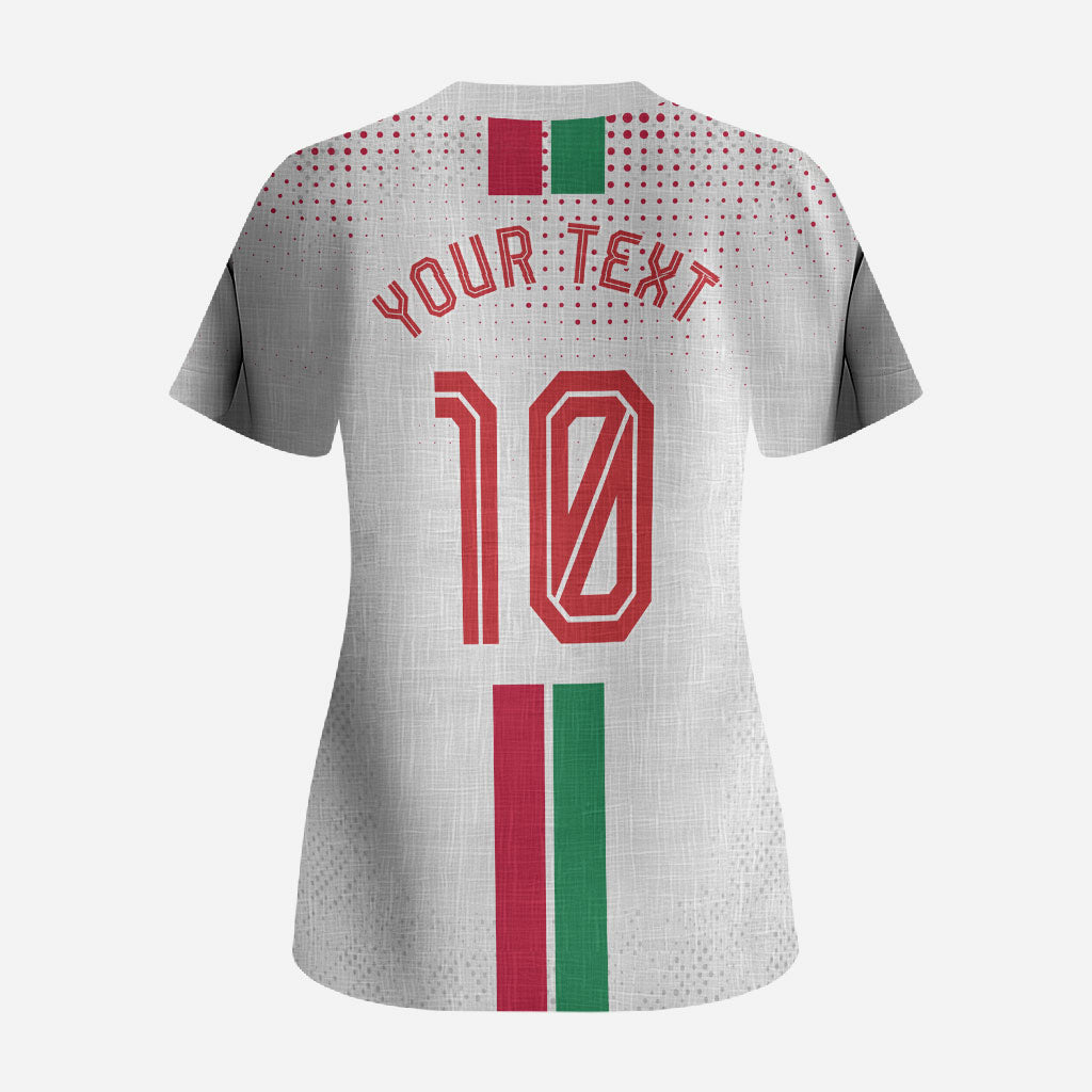 Personalized Jordan Football Scrub Top The Chivalrous Ones Oryx Mascot Patriotic Halftone Dot