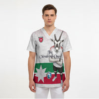 Personalized Jordan Football Scrub Top The Chivalrous Ones Oryx Mascot Patriotic Halftone Dot