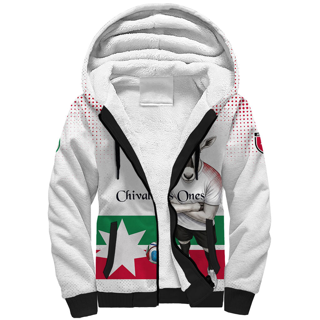 Personalized Jordan Football Sherpa Hoodie The Chivalrous Ones Oryx Mascot Patriotic Halftone Dot