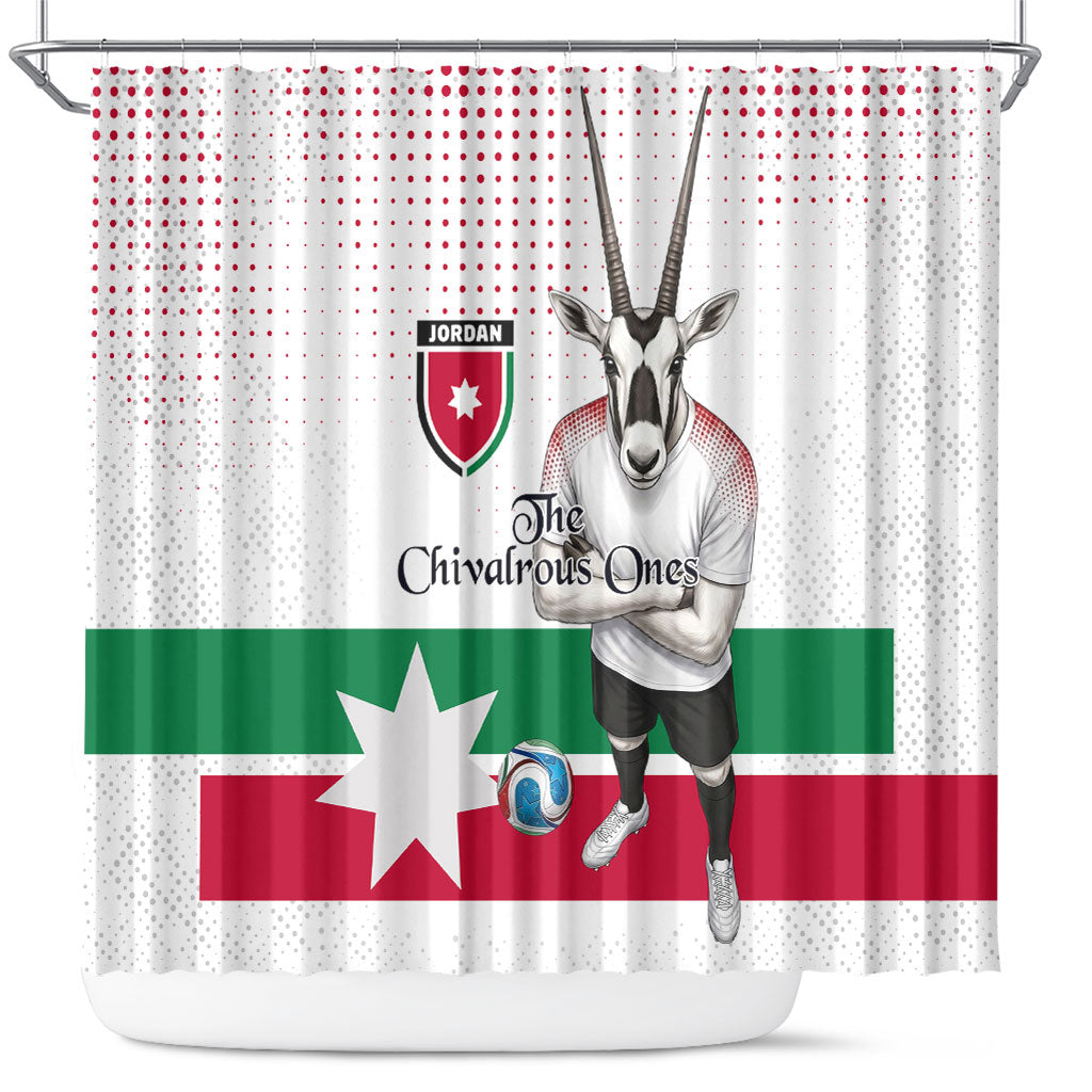 Jordan Football Shower Curtain The Chivalrous Ones Oryx Mascot Patriotic Halftone Dot