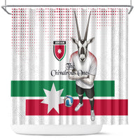 Jordan Football Shower Curtain The Chivalrous Ones Oryx Mascot Patriotic Halftone Dot