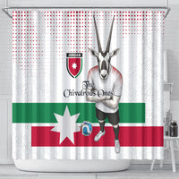 Jordan Football Shower Curtain The Chivalrous Ones Oryx Mascot Patriotic Halftone Dot
