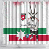 Jordan Football Shower Curtain The Chivalrous Ones Oryx Mascot Patriotic Halftone Dot