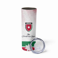 Jordan Football Skinny Tumbler The Chivalrous Ones Oryx Mascot Patriotic Halftone Dot