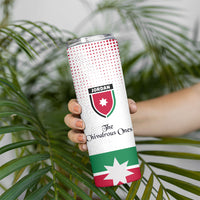 Jordan Football Skinny Tumbler The Chivalrous Ones Oryx Mascot Patriotic Halftone Dot