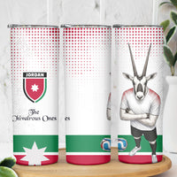 Jordan Football Skinny Tumbler The Chivalrous Ones Oryx Mascot Patriotic Halftone Dot