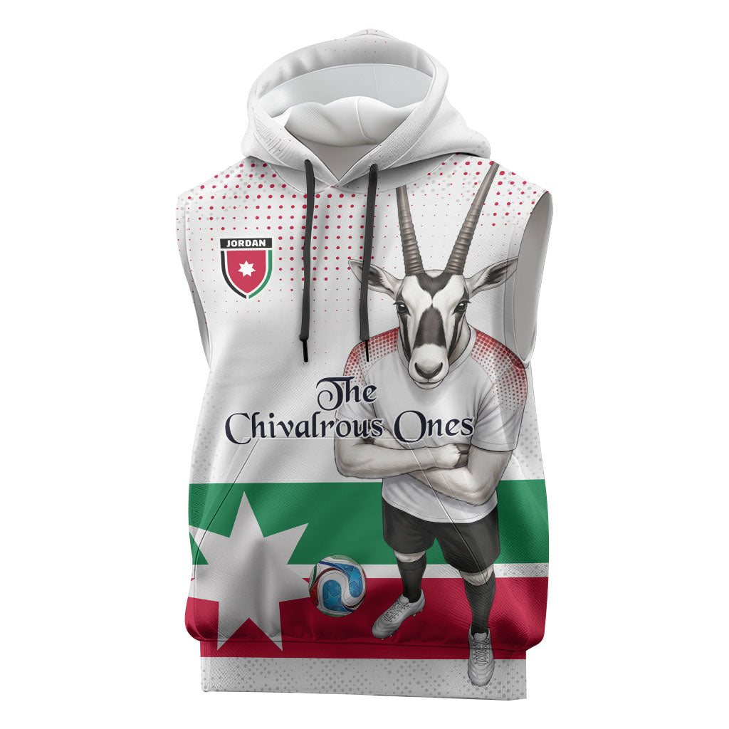 Personalized Jordan Football Sleeveless Hoodie The Chivalrous Ones Oryx Mascot Patriotic Halftone Dot
