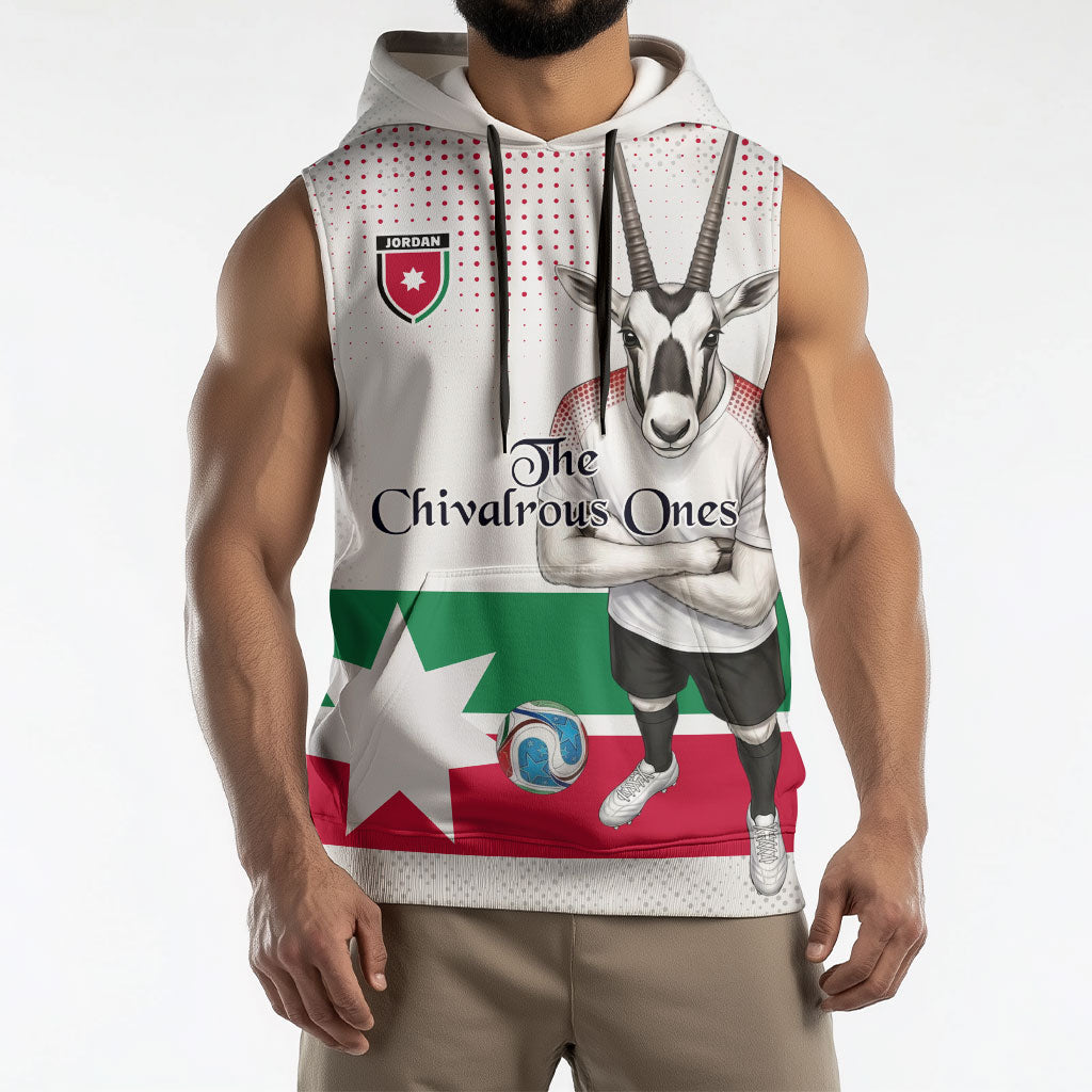 Personalized Jordan Football Sleeveless Hoodie The Chivalrous Ones Oryx Mascot Patriotic Halftone Dot