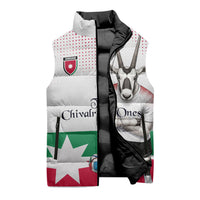 Personalized Jordan Football Sleeveless Puffer Jacket The Chivalrous Ones Oryx Mascot Patriotic Halftone Dot