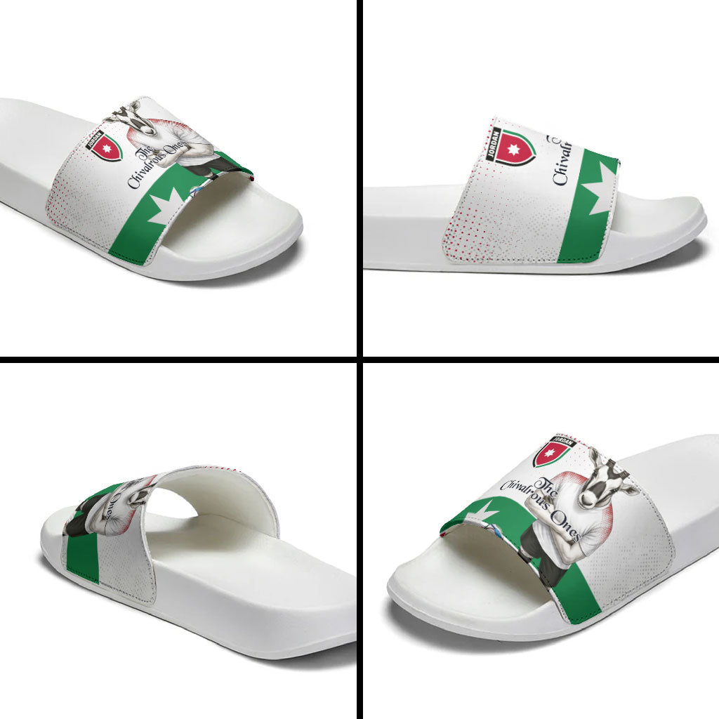 Jordan Football Slide Sandals The Chivalrous Ones Oryx Mascot Patriotic Halftone Dot