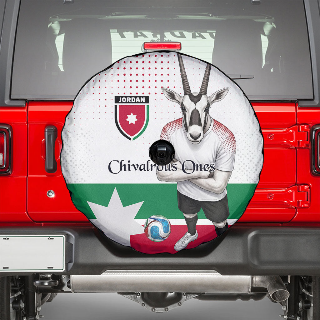 Jordan Football Spare Tire Cover The Chivalrous Ones Oryx Mascot Patriotic Halftone Dot