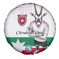 Jordan Football Spare Tire Cover The Chivalrous Ones Oryx Mascot Patriotic Halftone Dot