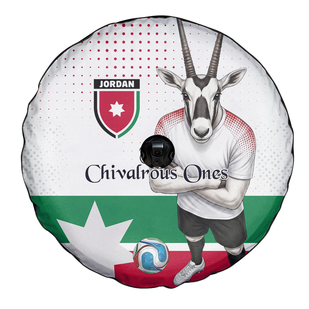 Jordan Football Spare Tire Cover The Chivalrous Ones Oryx Mascot Patriotic Halftone Dot