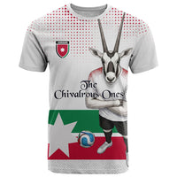 Personalized Jordan Football T Shirt The Chivalrous Ones Oryx Mascot Patriotic Halftone Dot