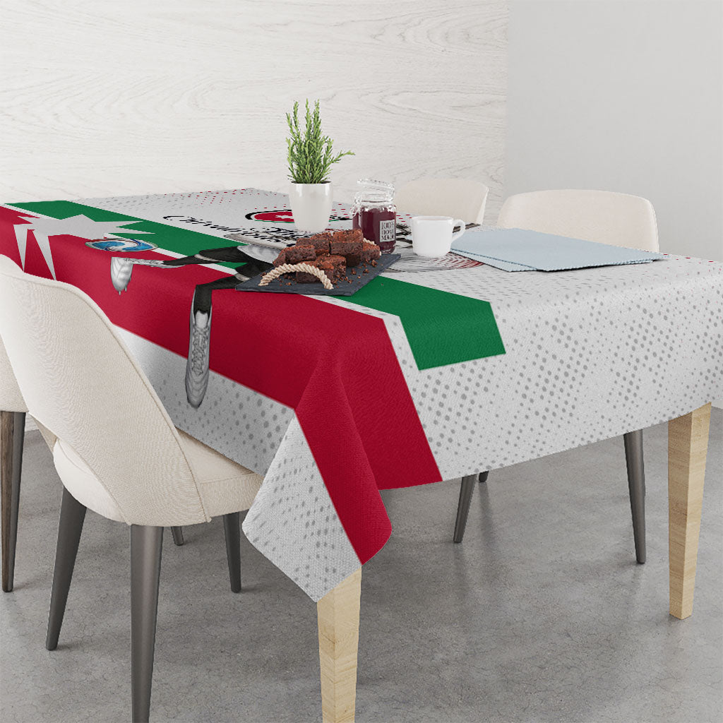 Jordan Football Tablecloth The Chivalrous Ones Oryx Mascot Patriotic Halftone Dot