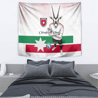 Jordan Football Tapestry The Chivalrous Ones Oryx Mascot Patriotic Halftone Dot