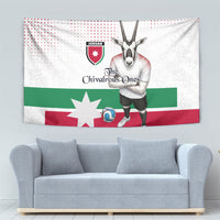 Jordan Football Tapestry The Chivalrous Ones Oryx Mascot Patriotic Halftone Dot