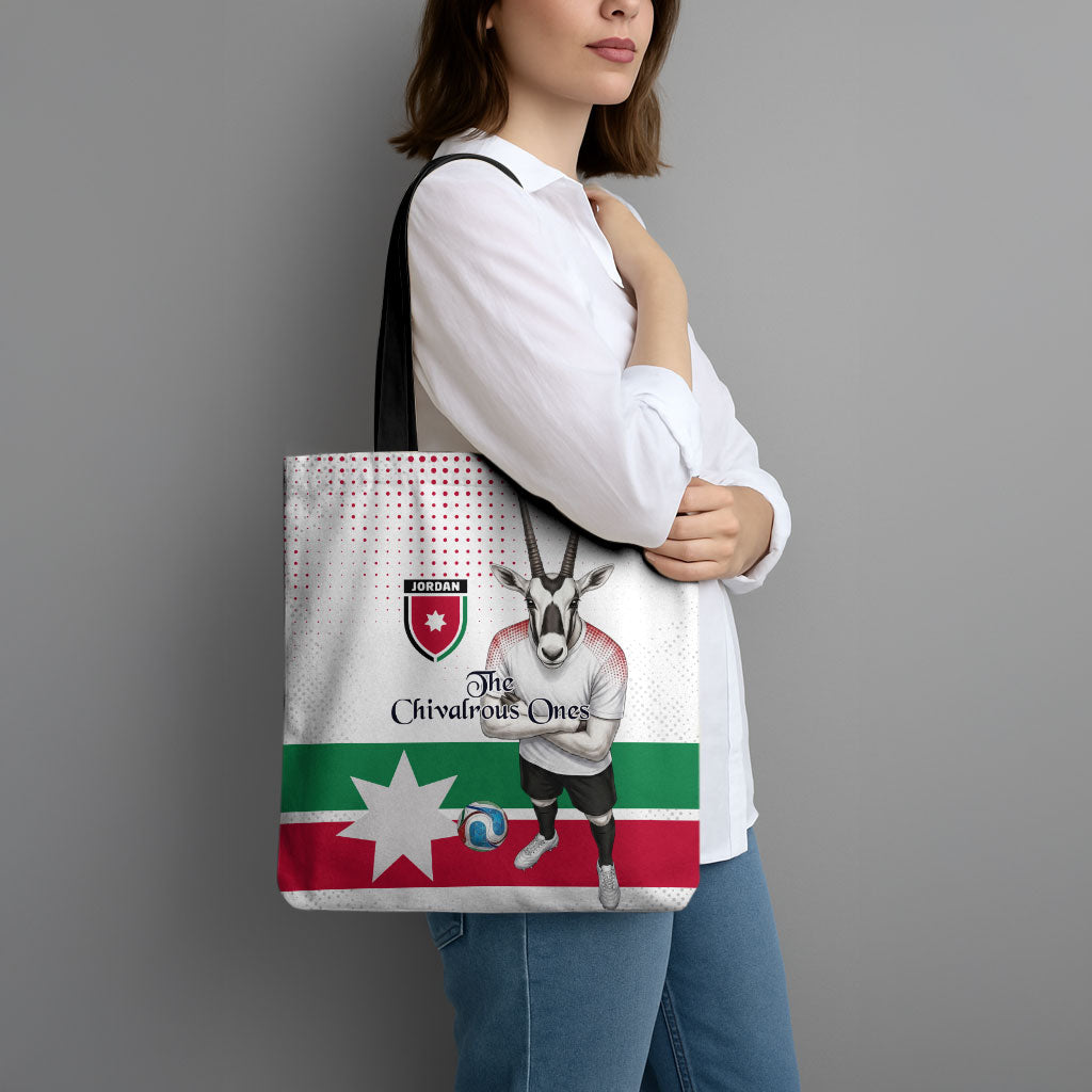 Jordan Football Tote Bag The Chivalrous Ones Oryx Mascot Patriotic Halftone Dot
