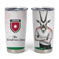 Jordan Football Tumbler Cup The Chivalrous Ones Oryx Mascot Patriotic Halftone Dot